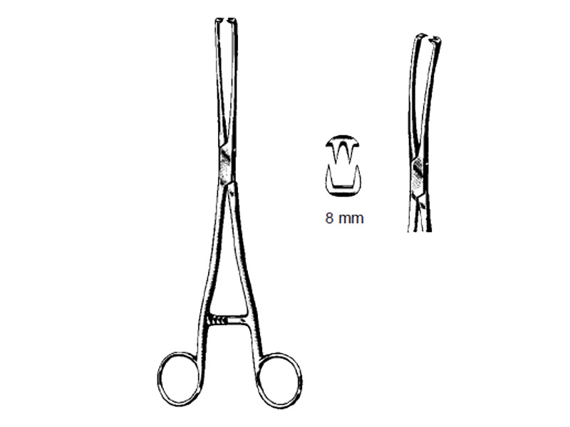 Pensa col uterin MUSEUX, dreapta, L24cm  6mm