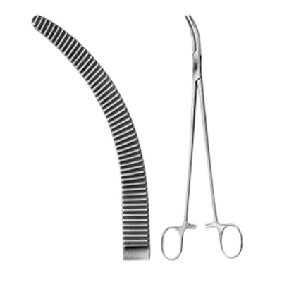 Pensa hemostatica ROBERTS curba, L22cm