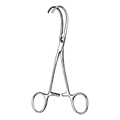 Clema anastomoza DE BAKEY, curba, 17cm 