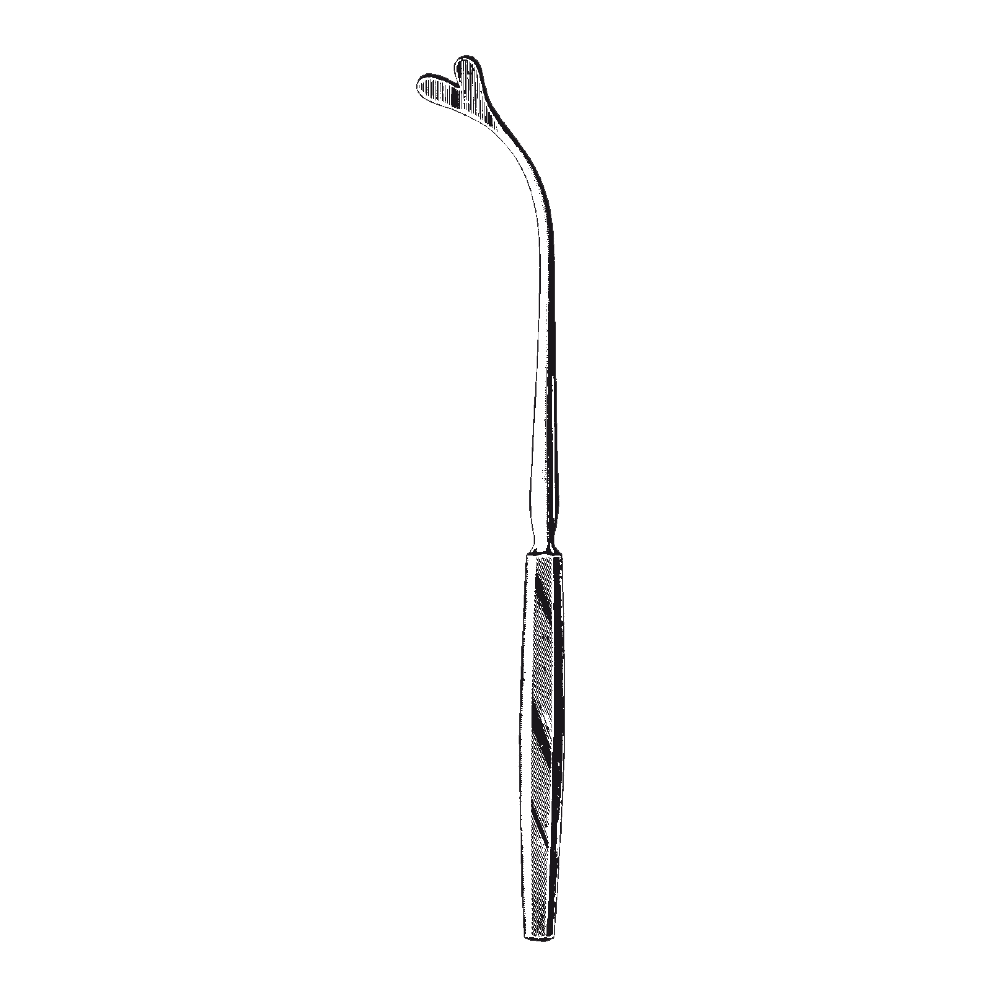 Retractor epiglota REICHERT, curb, L24cm 