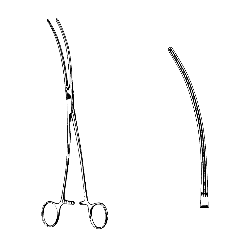 Clema anevrism aortic DE BAKEY, curba  L26cm