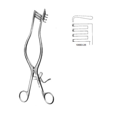 Retractor ADSON, bont, 26,5cm, 80mm 