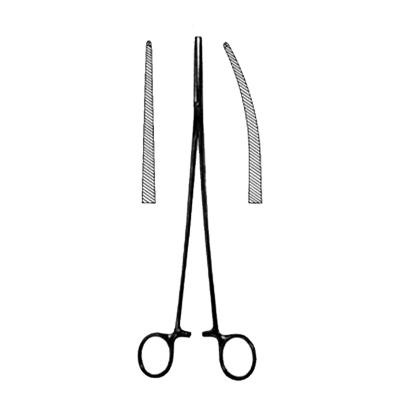 Pensa hemostatica BENGOLEA  1x2dinti, drept, 26cm