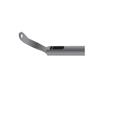 Endo-retractor pentru benzi elastice abdominale, varf bont, fenestrat, reglabil, lungime de lucru 360 mm, adaptor LL pentru curatare 