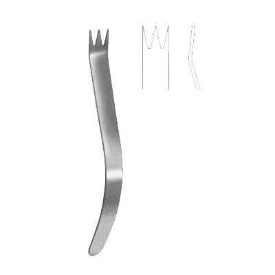 Parghie osoasa, lama retractor capsula 22 mm, 3 grinzi ascutite 