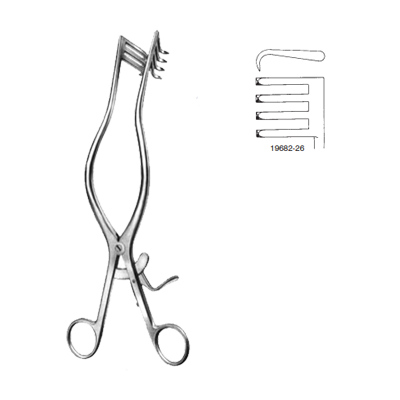 Retractor ADSON, ascutit, 26,5cm, 80mm 