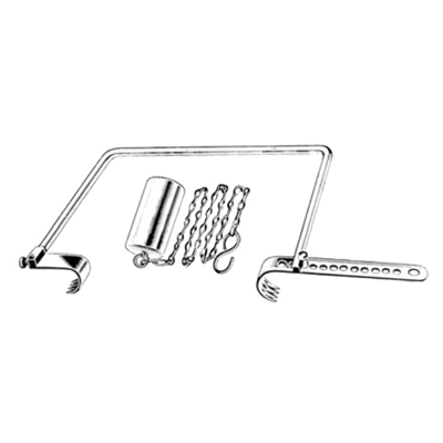 Retractor Charnley, complet, lama: 2.5x3.2cm/ 2.5x3.8cm, greutate pe lant 