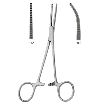 Pensa hemostatica CRILE-RANKIN 1x2dinti  dreapta, L16cm