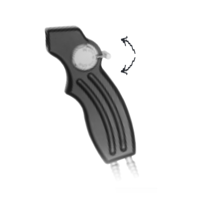 Maner aspirare-irigare, valva cu 2 directii 