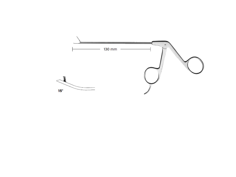 Perforator artroscopie, D3.5mm, 15 grade in sus, sectiune mobila, varf zimtat, maner standard cu suport degete 