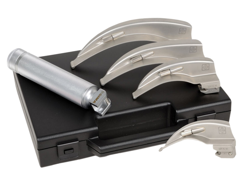 Set laringoscop GIMA cu 4 lame MC-INTOSH Nr. 1-2-3-4, adult