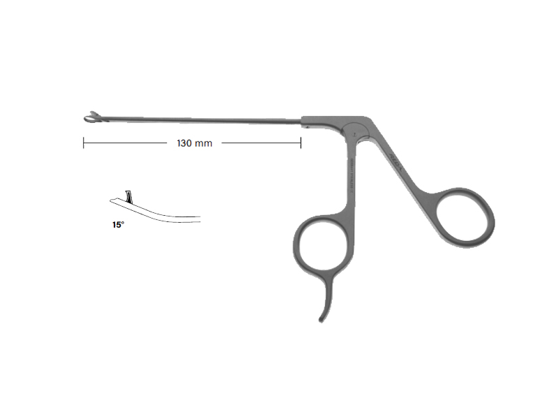 Perforator artroscopie, curb 15grd in sus, varf oval, maner standard cu suport, D3.4mm, L130mm 