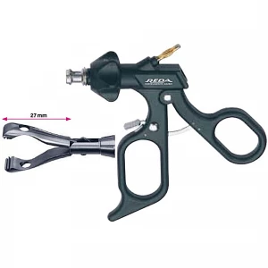 Pensa de prehensiune BABCOCK, actiune dubla, dinti distali, maner ergonomic uni cu clichet, buton on/off, cu HF, pivotant, demontabil, falci 27mm, D10mm, L330mm 