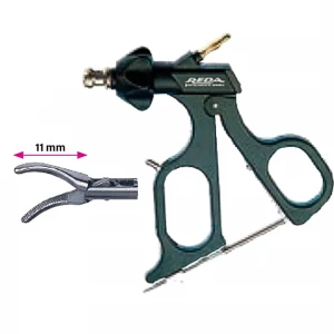 Pensa de prehensiune tip gheara, actiune singulara, maner ergonomic, cu HF, pivotant, demontabil, 3x2 dinti, falci 22mm, D5mm, L330mm 