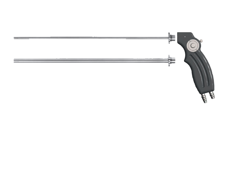 Set aspirare-irigare, maner tip pistol cu valva cu 2 directii, tub olives cu 16 gauri, D5mm, L340mm 