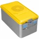 Container sterilizare, capac galben perforat, capac de siguranta, baza neperforata,  465x280x150mm