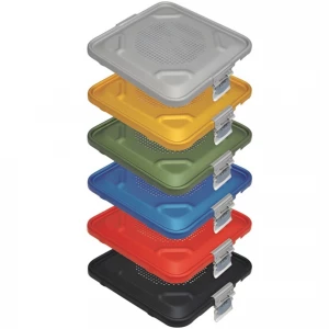 Capac perforat container sterilizare 1/2, 285x280mm, galben 