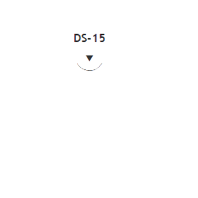 Fir sutura neresorbabil TERYLENE poliester DS-15, 3/8, 1x50 cm, USP 4/0, set 24 buc.