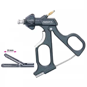 Pensa intestinala DORSEY (JOHANN), actiune singulara, fenestrata, maner ergonomic uni cu clichet, cu HF, pivotant, demontabil, falci 20mm, D5mm, L360mm 