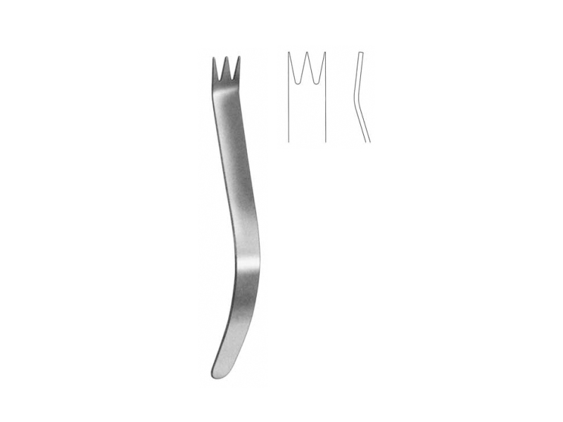 Parghie osoasa, lama retractor capsula, 3 grinzi ascutite, 22 mm 