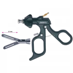 Pensa de prehensiune DORSEY, actiune dubla, maner ergonomic uni cu clichet, buton on/off, cu HF, pivotant, demontabil, falci 27mm, D10mm, L450mm 