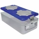 Container sterilizare Bio-Barrier, capac albastru perforat, baza neperforata,  580x280x265mm