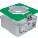 Container sterilizare 1/2 BIO-BARRIER, capac perforat, baza perforata,  verde, 285x280x160mm