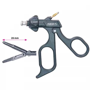 Pensa de prehensiune DOLPHIN, cu rezervor, actiune dubla, maner ergonomic, cu HF, pivotant, demontabil, falci 26mm, D5mm, L330m 