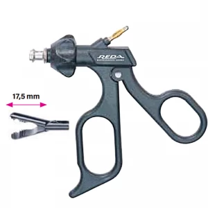 Pensa de prehensiune MARYLAND, actiune dubla, curba, maner ergonomic, cu HF, pivotant, demontabil, falci 17.5mm, D3mm,  L180mm