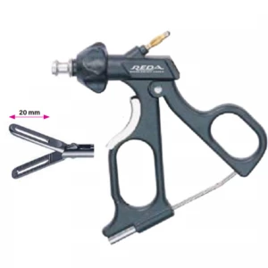 Pensa intestinala DORSEY (JOHANN), actiune dubla, fenestrata, maner ergonomic uni cu clichet, cu HF, pivotant, demontabil, falci 20mm, D5mm,  L330mm