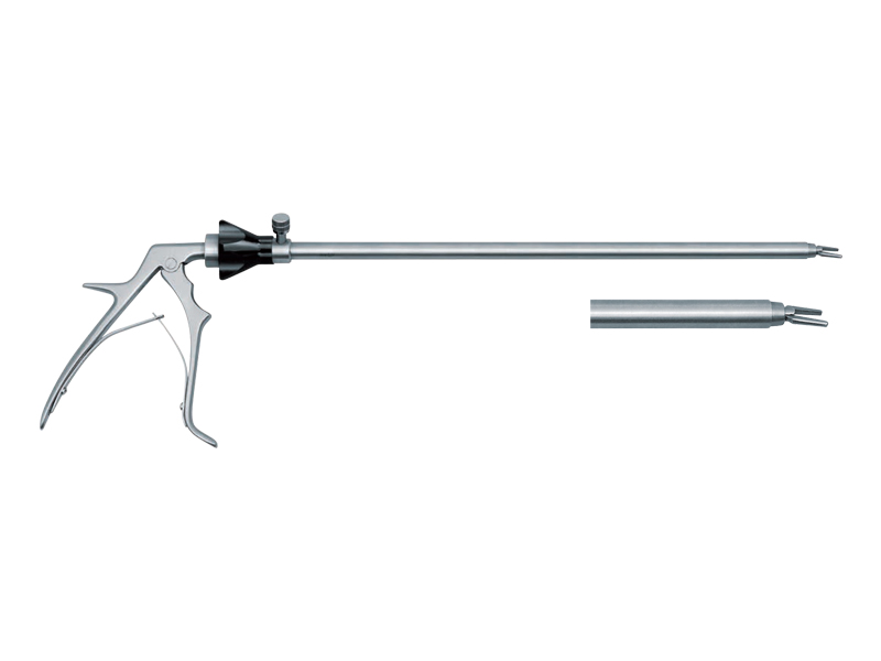 Clip aplicator pentru cleme de titan SLS, dimensiuni mici, actiune dubla, canal clatire LL, D10mm, L330mm 