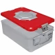 Container sterilizare 3/4 BIO-BARRIER, capac perforat, baza neperforata,  rosu, 465x280x115mm