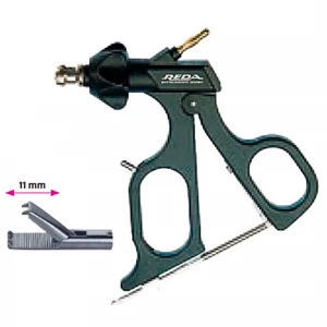 Pensa de prehensiune MAHNES, actiune singulara, maner ergonimic uni cu clichet, maneta on/off, cu HF pivotant, 2x4 dinti, falci 11mm, D5mm, L360mm 