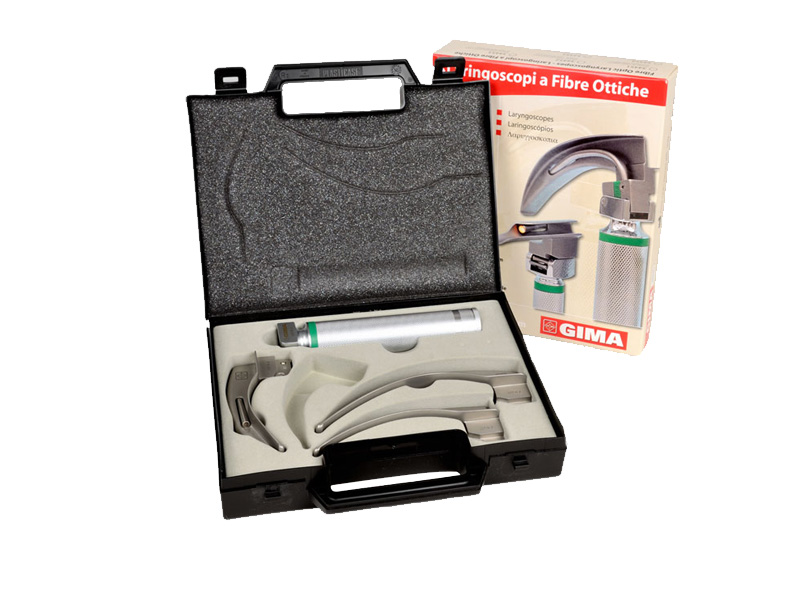 Set laringoscop F.O. GIMA GREEN cu 3 lame MC-INTOSH Nr. 2-3-4, adult