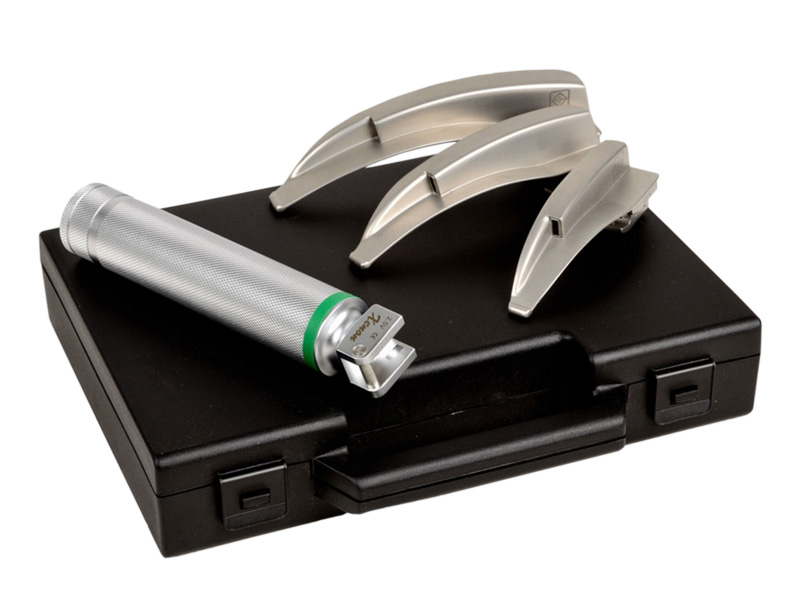 Set laringoscop F.O. MAXLITE cu 3 lame MC-INTOSH Nr. 1-2-3, adult