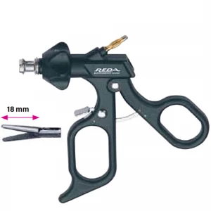 Pensa de prehensiune, actiune dubla, maner ergonomic uni  cu clichet, buton on/off, cu HF, pivotant, demontabil, varf conic 14mm, D3mm, L210mm 