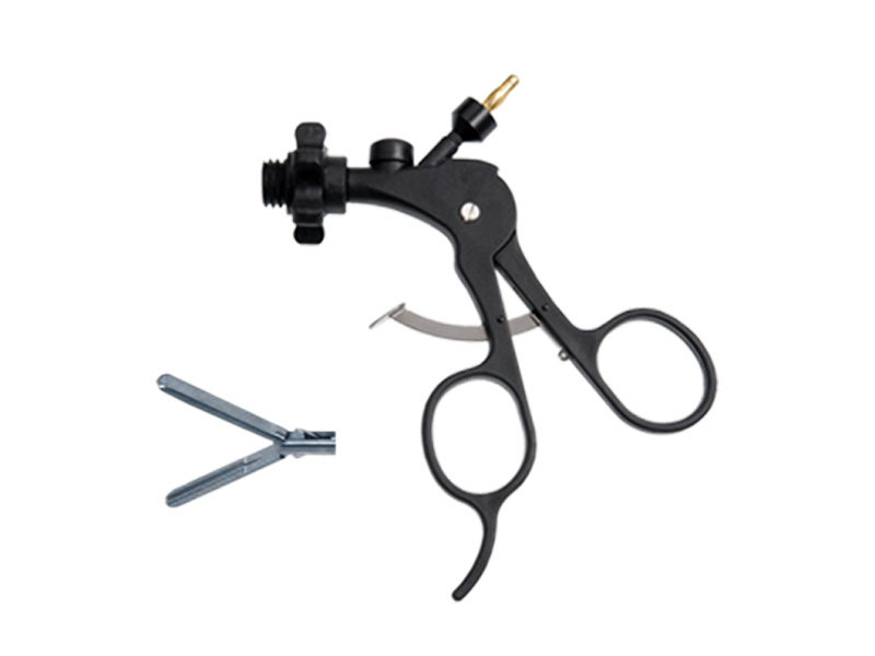 Pensa DEBAKEY, maner ergonomic cu clichet, cu HF, pivotant, demontabil, varf 30mm, D5mm, L330mm 