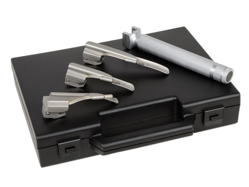 Set laringoscop GIMA cu 3 lame MILLER Nr. 0-1 si MC-INTOSH Nr. 0, pediatric 