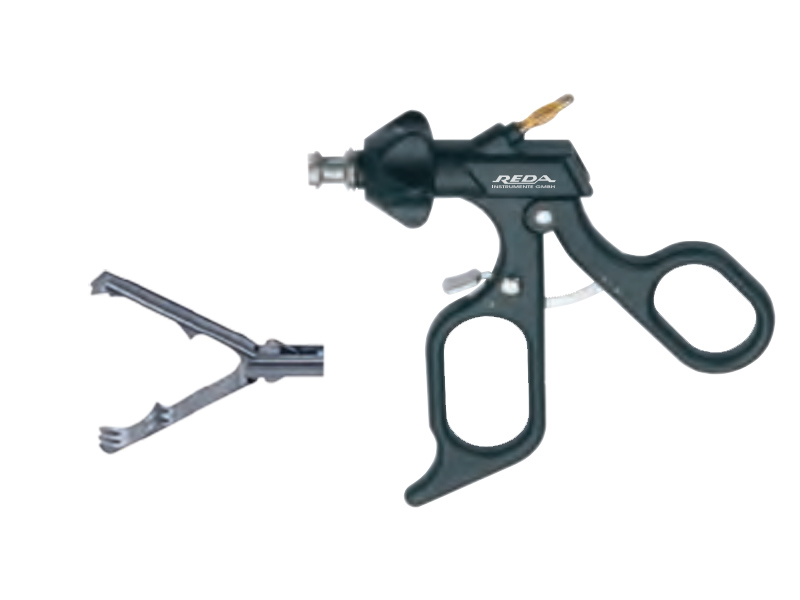 Pensa prehensiune AGRESSIV, cu gheare, dinti 3x2, maner cu clichet, cu HF, pivotant, demontabil, D5mm, L360mm 