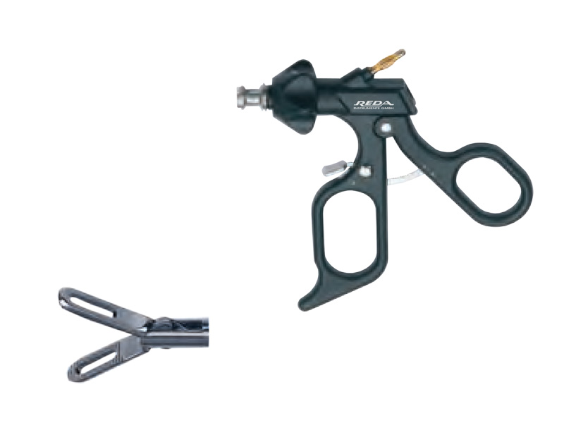 Pensa disectie, fenestrata, maner cu clichet, D5mm  L330mm