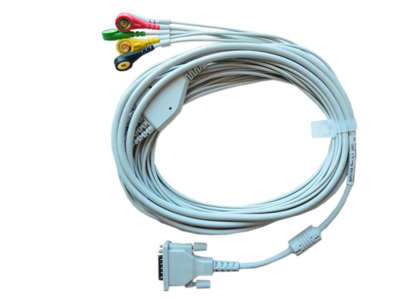 Cablu vet ECG, cu capsa, 5 fire 