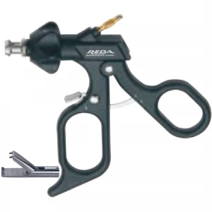 Pensa de prehensiune MAHNES, actiune singulara, maner ergonomic uni cu clichet, buton on/off, cu HF, pivotant, demontabil, 2x4 dinti, falci 11mm, D5mm, L330mm 