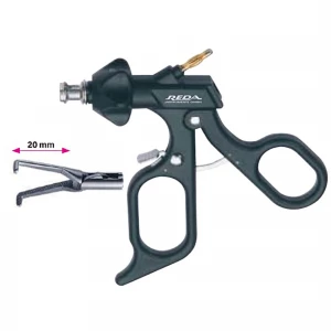 Pensa de prehensiune MIXTER, actiune dubla, maner ergonomic uni cu clichet, buton on/off, cu HF, pivotant, demontabil, unghiulara 90grd, falci 20mm, D5mm,  L330mm