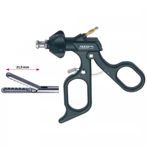 Pensa de prehensiune DAVIS&GEEK, cu rezervor, actiune singulara, maner ergonomic uni cu clichet, buton on/off, cu HF, pivotant, demontabil, falci 21.5mm, D5mm,  L330mm