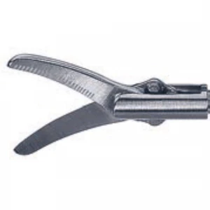 Insertie foarfeca METZENBAUM, actiune dubla, curba, zimtata, falci 17mm, D5mm, L330mm 