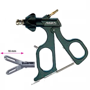 Pensa disectie DUCK-BILL, actiune dubla, fenestrata, maner ergonomic uni cu clichet, maneta on/off, cu HF, pivotant, demontabil, falci 16mm, D5mm,  L330mm