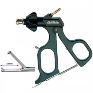 Pensa de prehensiune tip gheara, actiune singulara, maner ergonomic uni cu clichet, maneta on/off, cu HF, pivotant, demontabil, 3x2 dinti, falci 22mm, D5mm,  L330mm