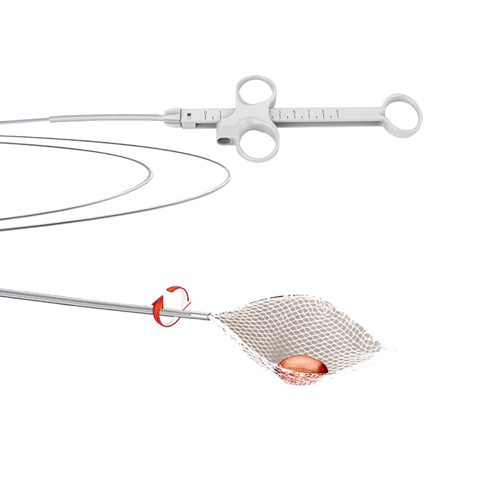 Cos prindere polipi sau corpi straini, unica utilizare, dimensiune plasa 40x75, rotatie sincrona, D2.5mm, L2300mm 