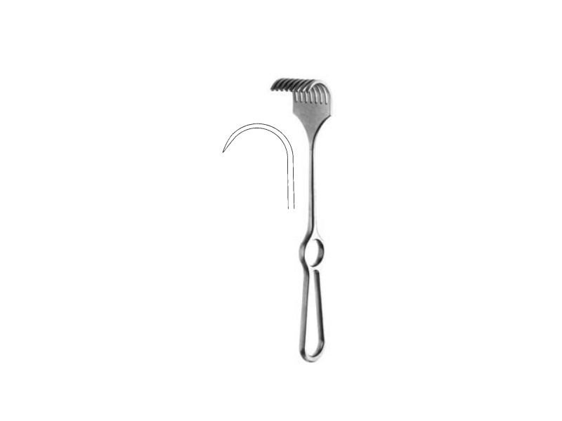 Retractor KOERTE ascutit , L= 23.5 cm, 40 x 30 mm 