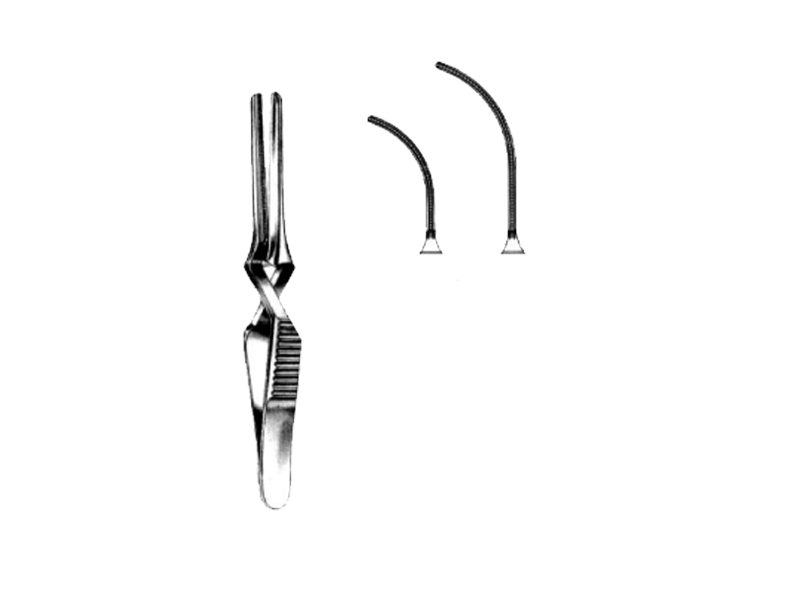 Clema atraumatica bulldog DE BAKEY  curba, L8cm